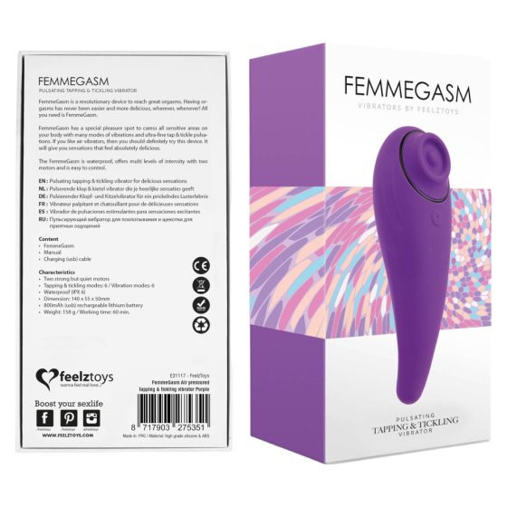 FEELZTOYS Femmegasm - vodootporni vaginalni i klitoralni vibrator na baterije (ljubičasti)