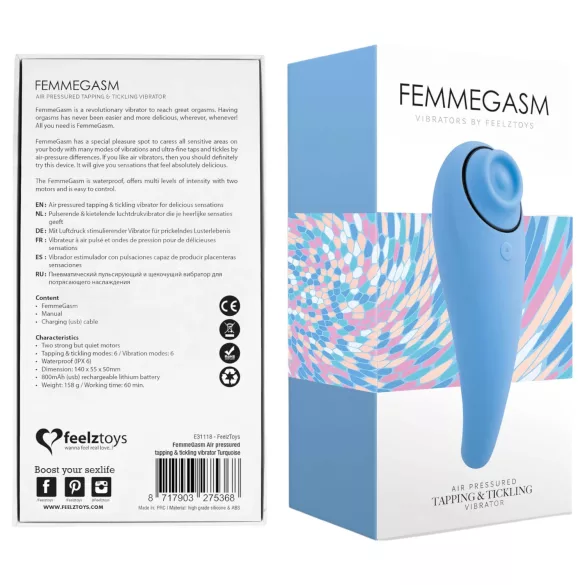 FEELZTOYS Femmegasm - punjivi 2u1 vibrator za klitoris - plavi