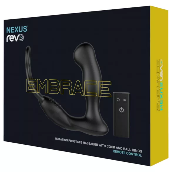Nexus Revo - vibrator za prostatu s rotacijom i prstenom - crni