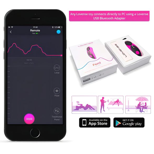LOVENSE Ferri - pametan klitoralni vibrator (crno-ružičasti)