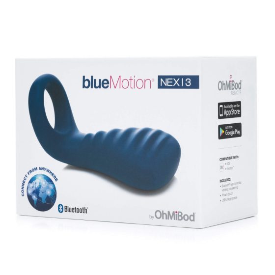 OHMIBOD Bluemotion Nex 3 - pametni, punjivi vibrirajući prsten za penis (plavi)