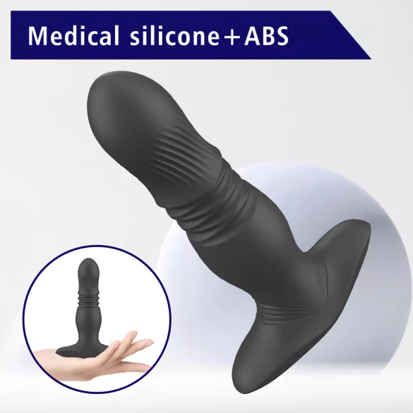 Aixiasia Roy - analni vibrator s daljinskim upravljačem, punjivi - crni