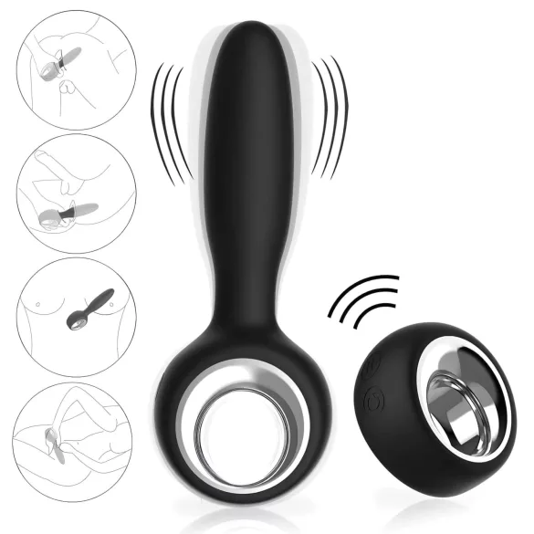 Aixiasia Dylon-Remote - analni vibrator s daljinskim upravljačem, punjivi, crni