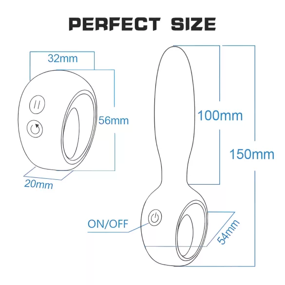 Aixiasia Dylon-Remote - analni vibrator s daljinskim upravljačem, punjivi, crni