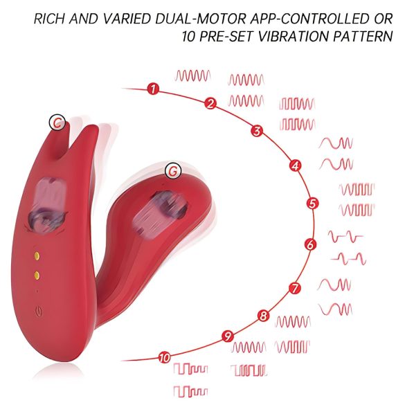 Magic Motion Umi - pametni akumulatorski strap-on vibrator - crveni