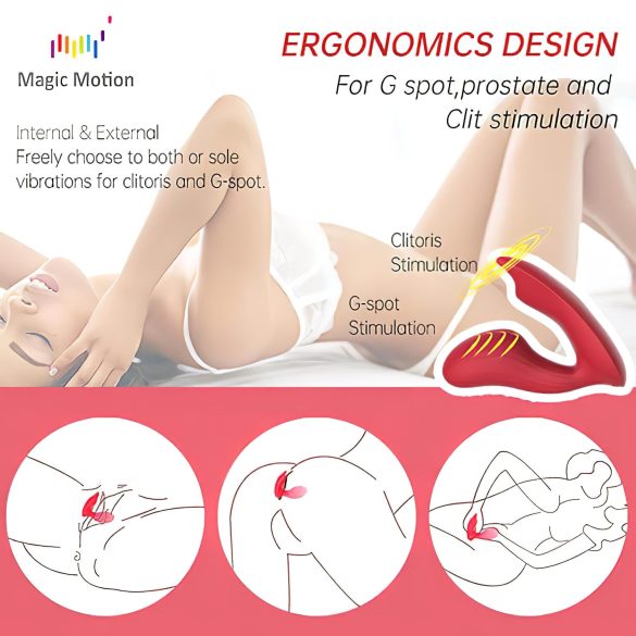 Magic Motion Umi - pametni akumulatorski strap-on vibrator - crveni