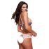 Baci - cvjetni čipkasti grudnjak set + otvorene gaćice - M/L