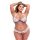 Baci Plus Size - cvjetni, čipkasti grudnjak set (bijela)