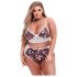 Baci Plus Size - cvjetni, čipkasti grudnjak set