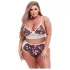 Baci Plus Size - čipkasti grudnjak i gaćice - cvjetni uzorak - veliki broj