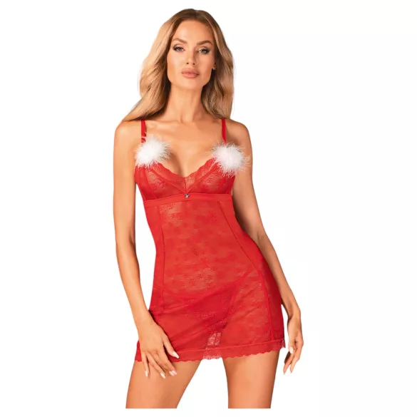 Obsessive Claussica - babydoll & tanga (crvena) - XL/XXL