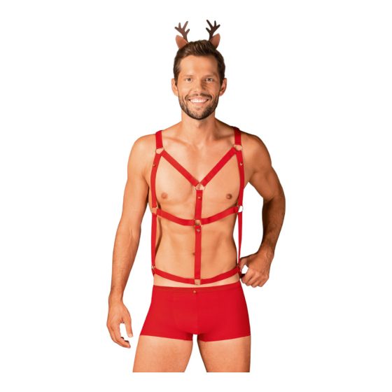 Obsessive Mr Reindy - muški kostim sobova (3 komada) - crveni - L/XL