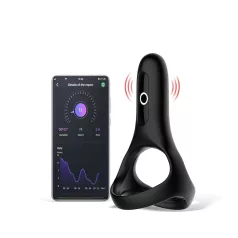   Magic Motion Rise - penis prsten s vibracijom - pametan, punjiv - crni