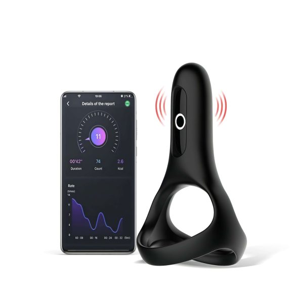 Magic Motion Rise - pametni, punjivi vibrirajući prsten za penis (crni)