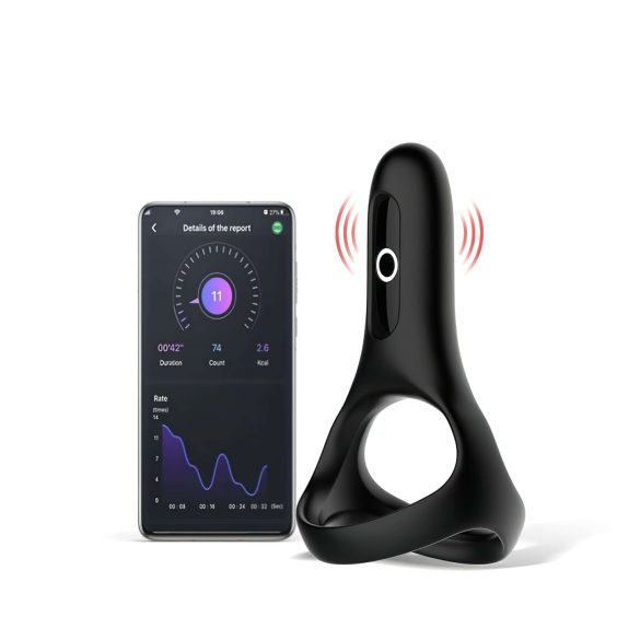 Magic Motion Rise - pametni, punjivi vibrirajući prsten za penis (crni)
