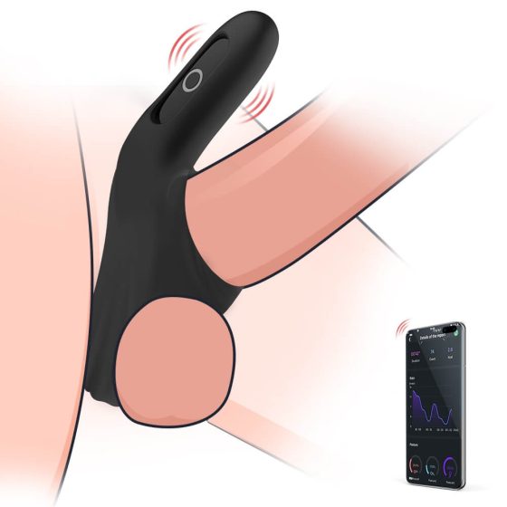 Magic Motion Rise - pametni, punjivi vibrirajući prsten za penis (crni)