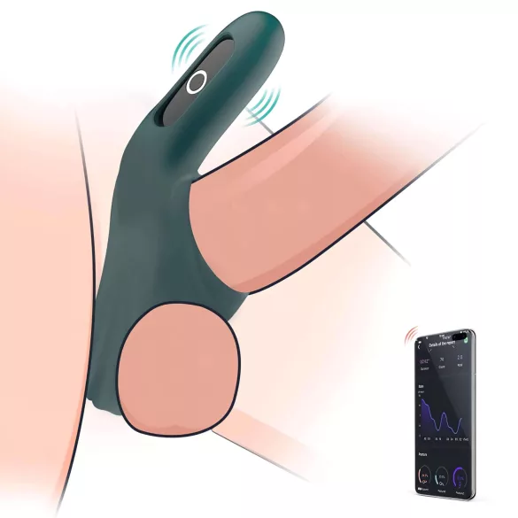 Magic Motion Rise - penis prsten s vibracijom - pametan, punjivi - zeleni