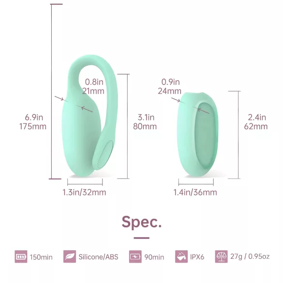 Magic Motion FitCute - vaginalna kuglica s aplikacijom - punjiva - menta