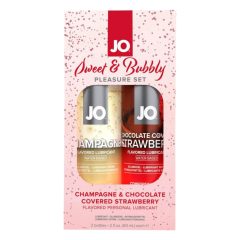   JO System Sweet & Bubble - lubrikanti s okusom - šampanjac-čokolada jagoda (2kom)