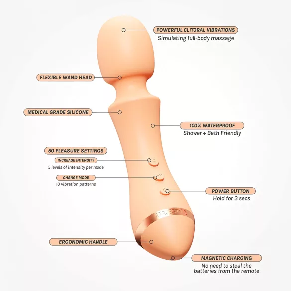 Vush Majesty 2 - bežični, vodootporni masažni vibrator (narančasti)