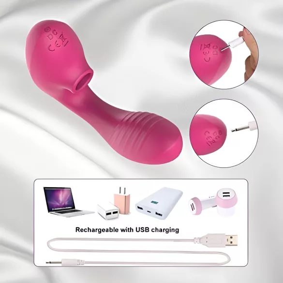 Tracy's Dog OG - G-točka vibrator i stimulator klitorisa - silikon - rozi